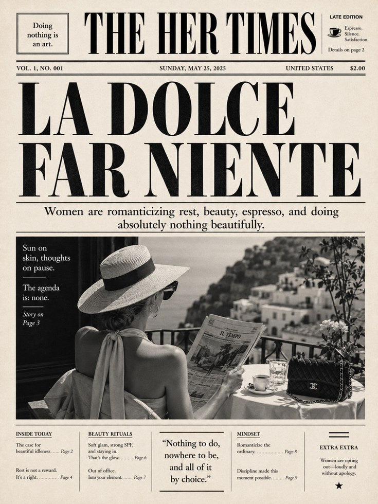 Newspaper Art Print: La Dolce Far Niente - artwork on paper