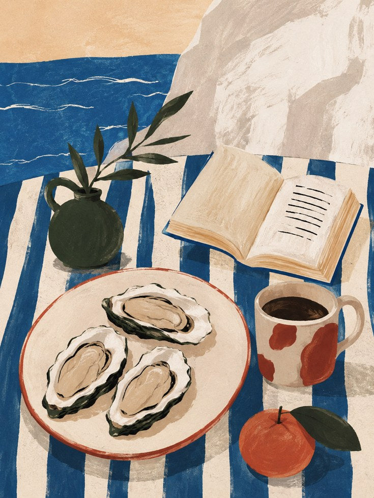 Oysters Coffee Book Print - artwork on paper