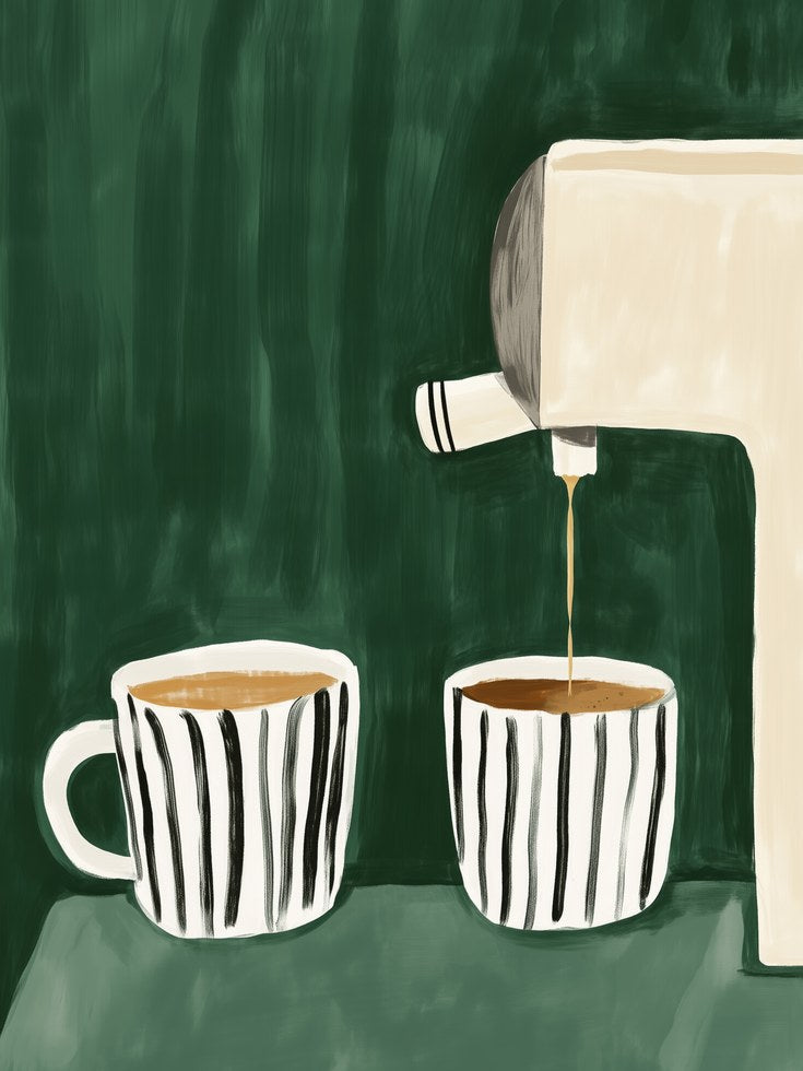 Coffee Art Print: Scandinavian Style Kitchen Decor (A4 and Larger) - artwork on paper