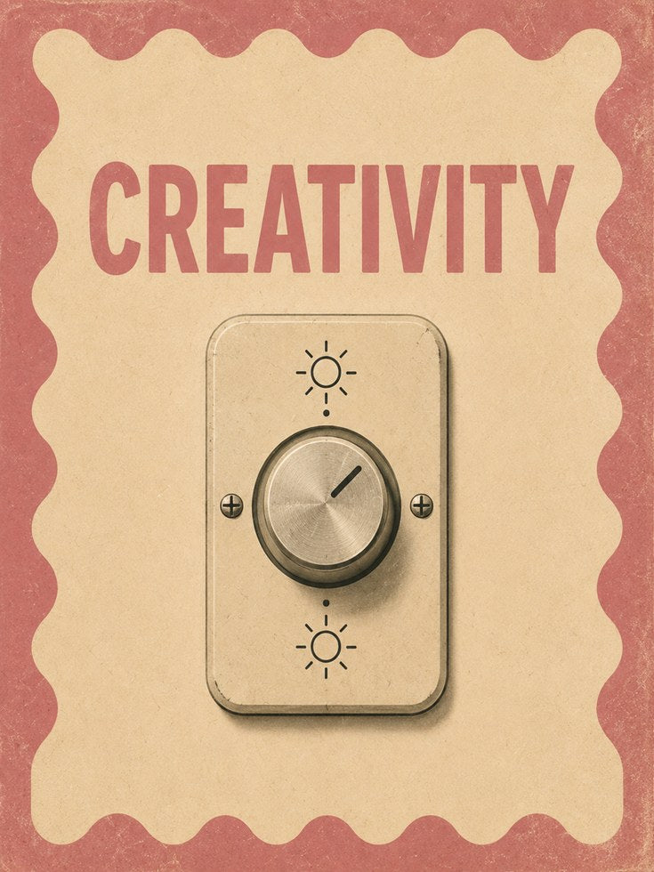 Creativity Dial Poster: Retro Motivational Wall Art - artwork on paper