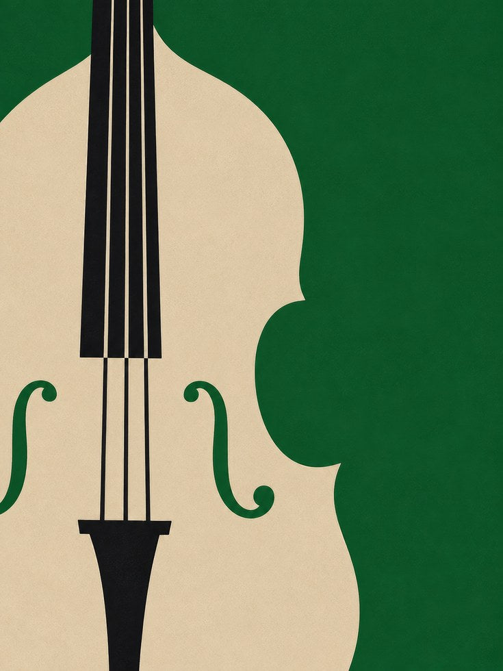Cello Art Print — Minimalist String Instrument Illustration - artwork on paper