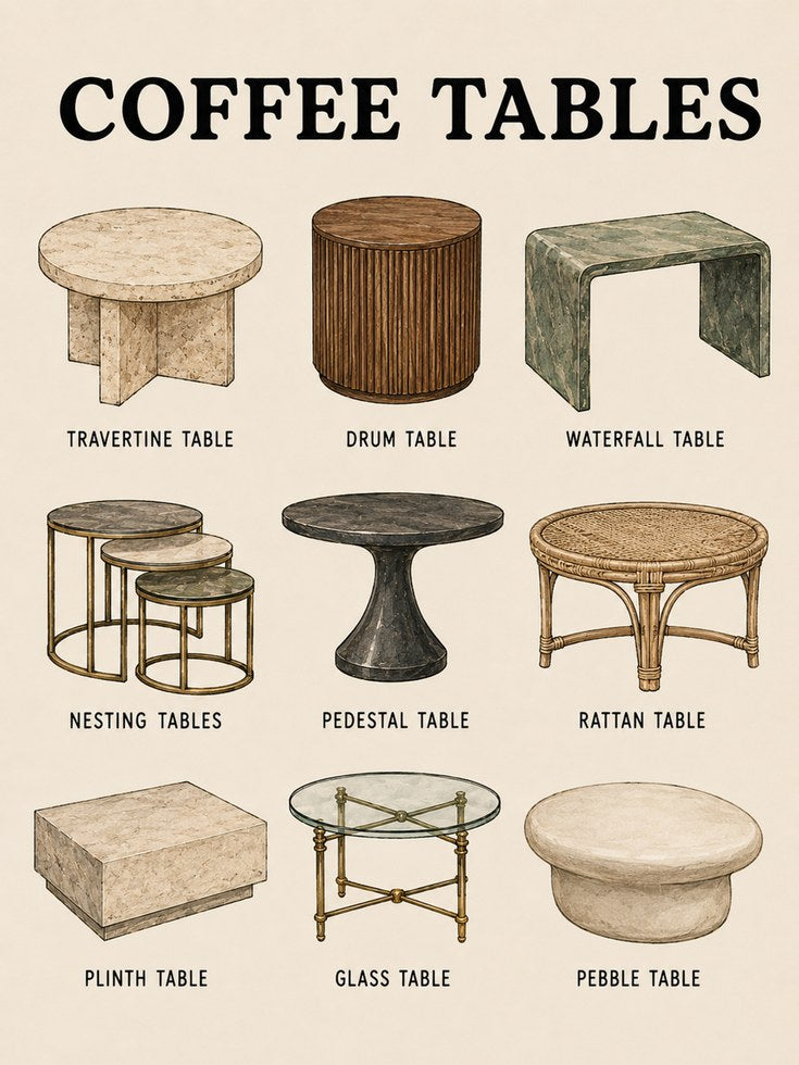 Vintage Coffee Table Print - artwork on paper