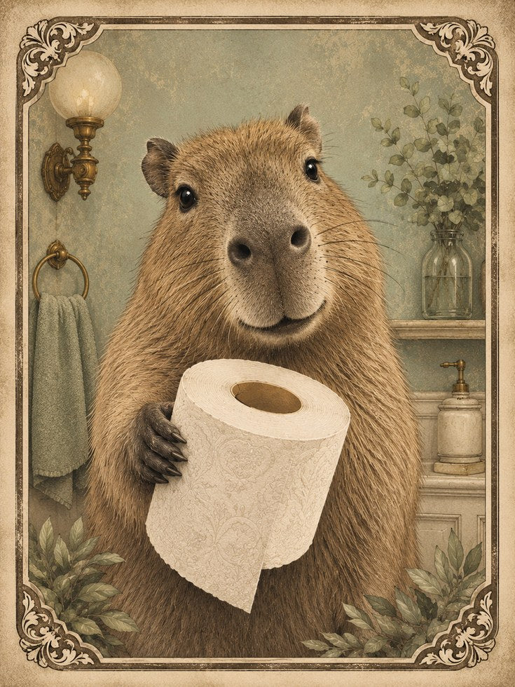 Capybara Wall Art - artwork on paper