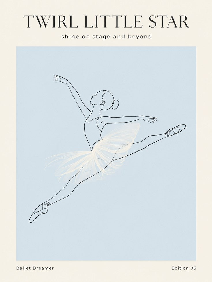 Ballet Dancer Line Art Print - artwork on paper