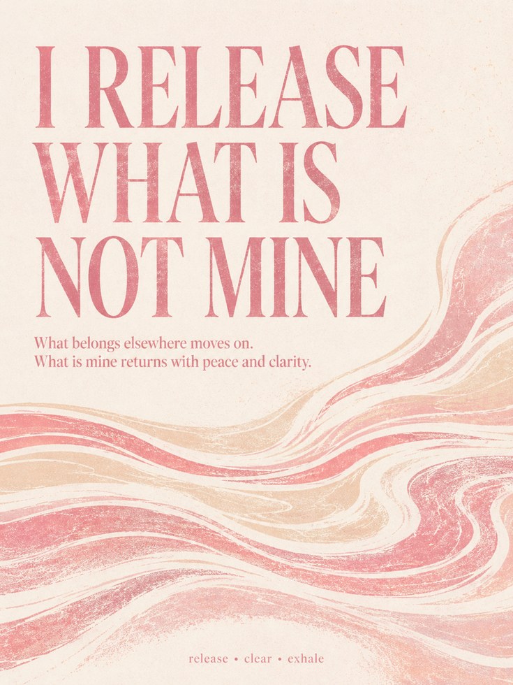 Affirmation Wall Art – Letting Go Quote Print - artwork on paper