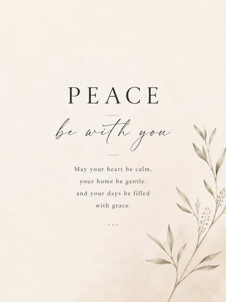 Peace Wall Art – Calm Quote Print - artwork on paper