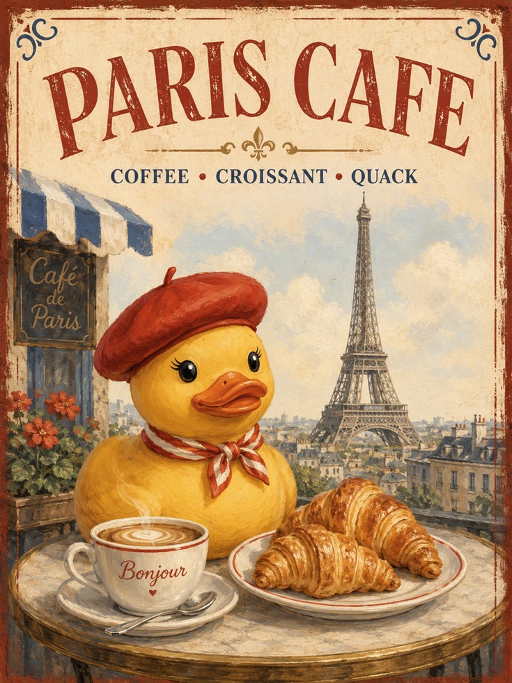 Paris Cafe Wall Art – French Kitchen Decor - artwork on paper