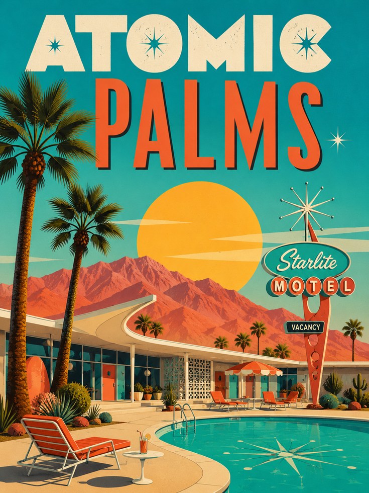 Mid Century Modern Poster – Retro Travel Print - artwork on paper