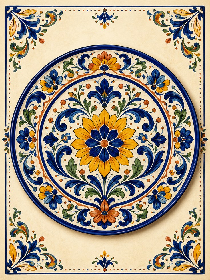 Mediterranean Tile Wall Art - artwork on paper