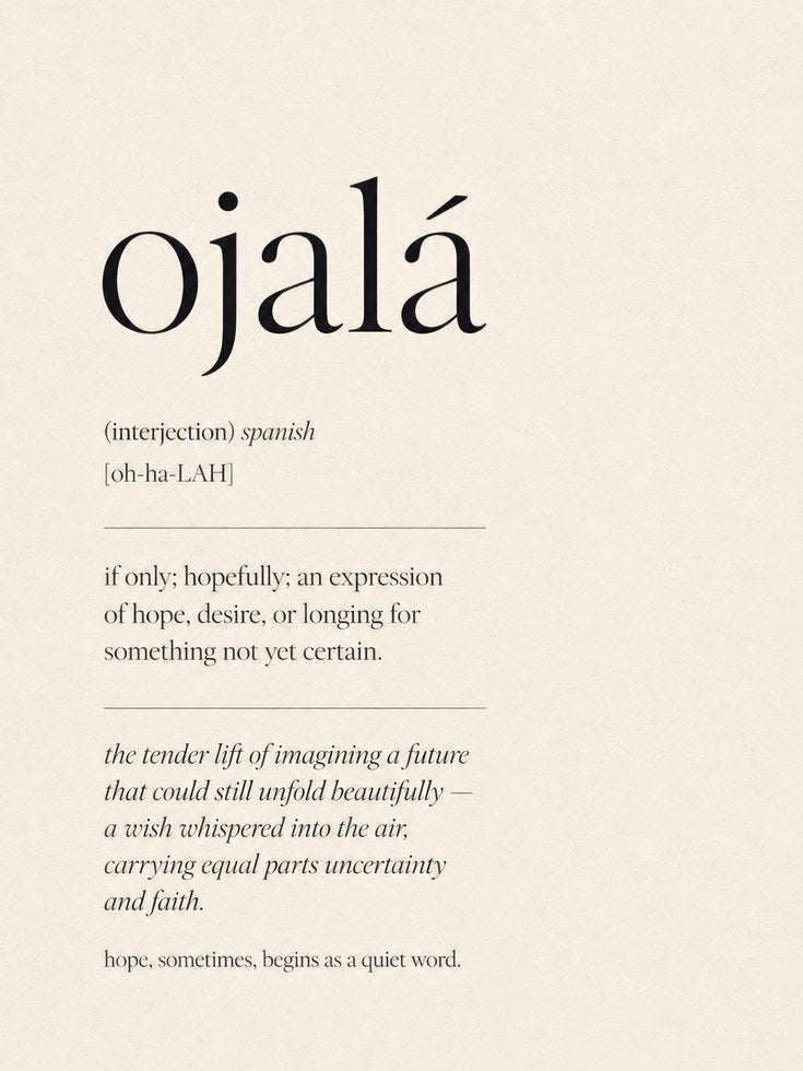 Spanish Word Art Print: Ojalá Meaning - artwork on paper
