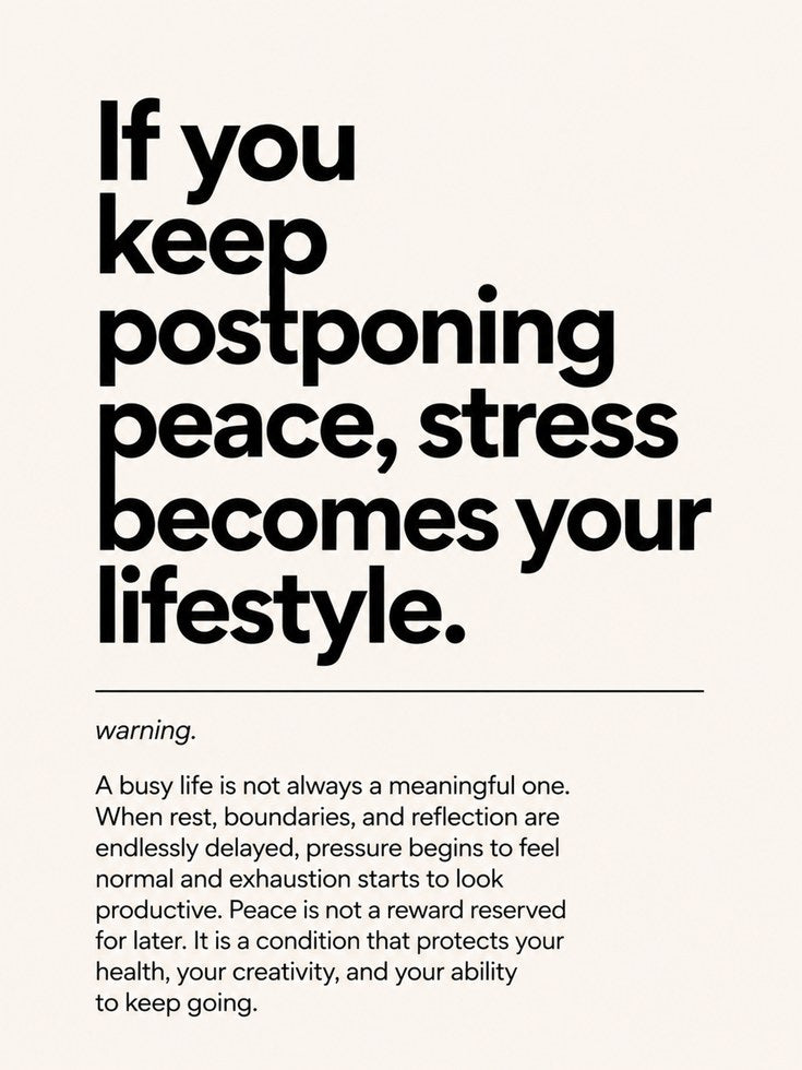 Motivational Typography Print — Stress & Peace Quote - artwork on paper