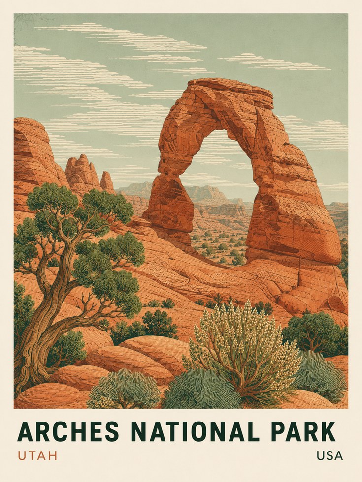National Park Wall Art – Vintage Travel Poster - artwork on paper