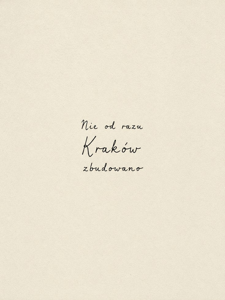 Krakow Typography Print: Minimalist Polish Travel Poster - artwork on paper