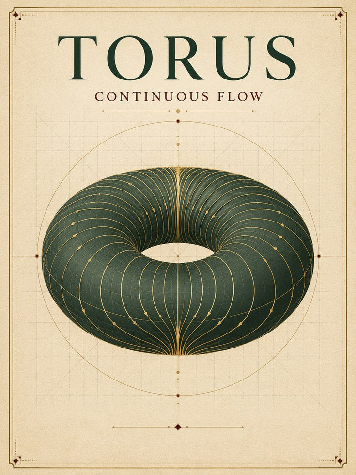 Geometric Wall Art – Torus Mathematics Print - artwork on paper