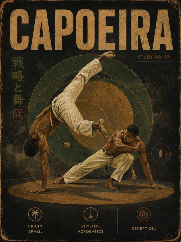 Capoeira Vintage Poster - artwork on paper