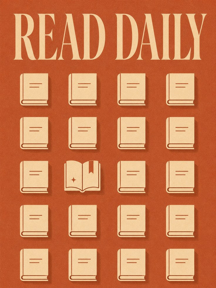 Reading Tracker Poster: Retro Book Challenge - artwork on paper
