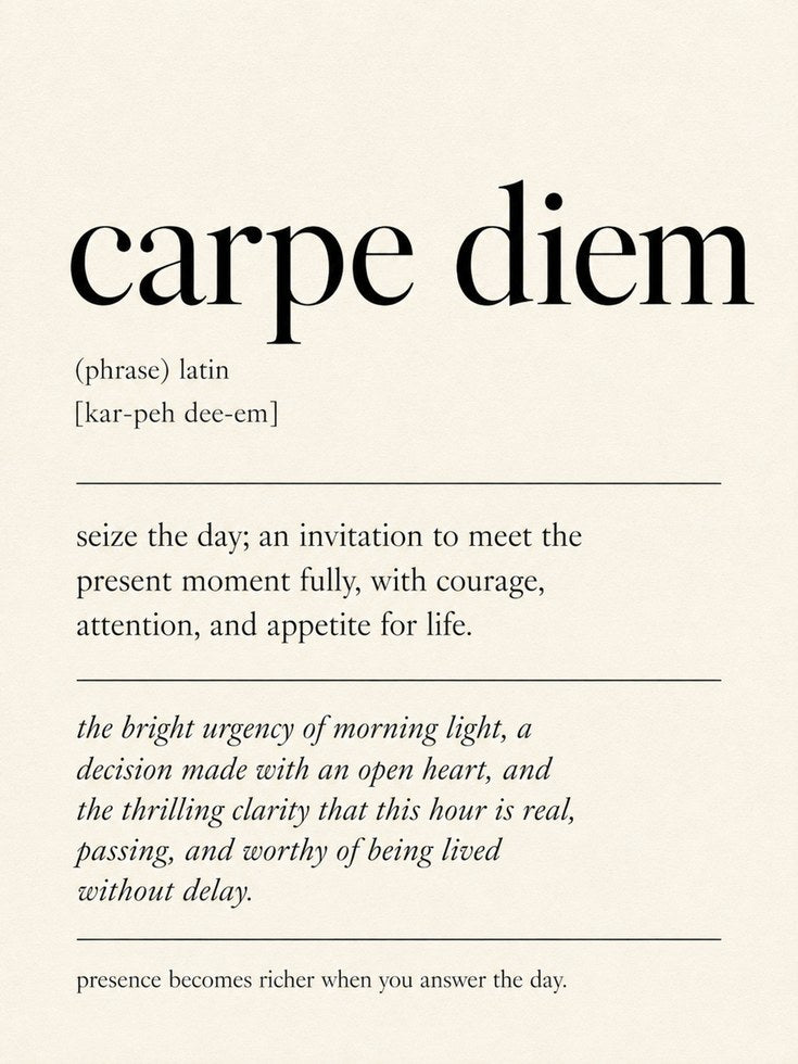 Carpe Diem Print: Latin Quote Art for Office or Bedroom (Minimalist) - artwork on paper