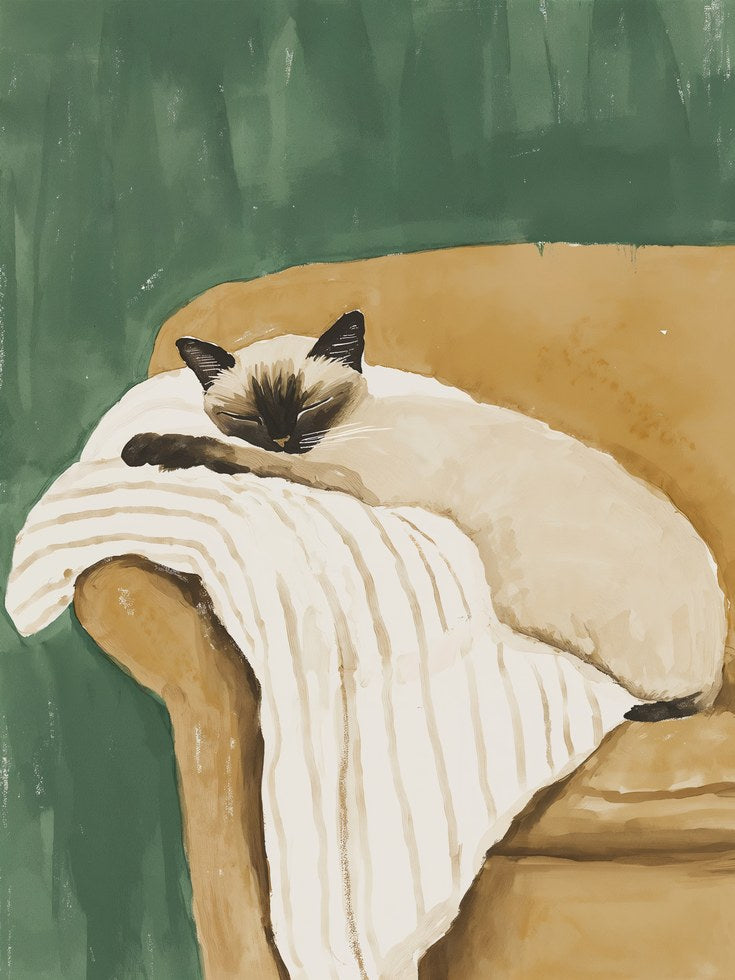 Siamese Cat Poster - artwork on paper