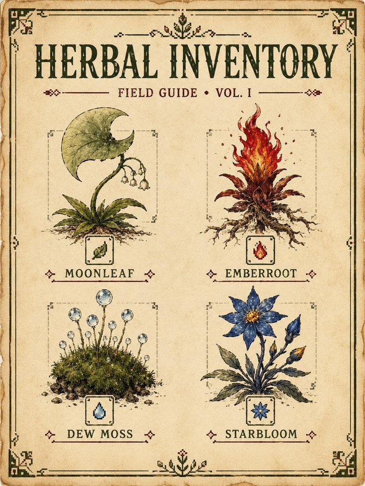 Herbal Field Guide Poster - artwork on paper