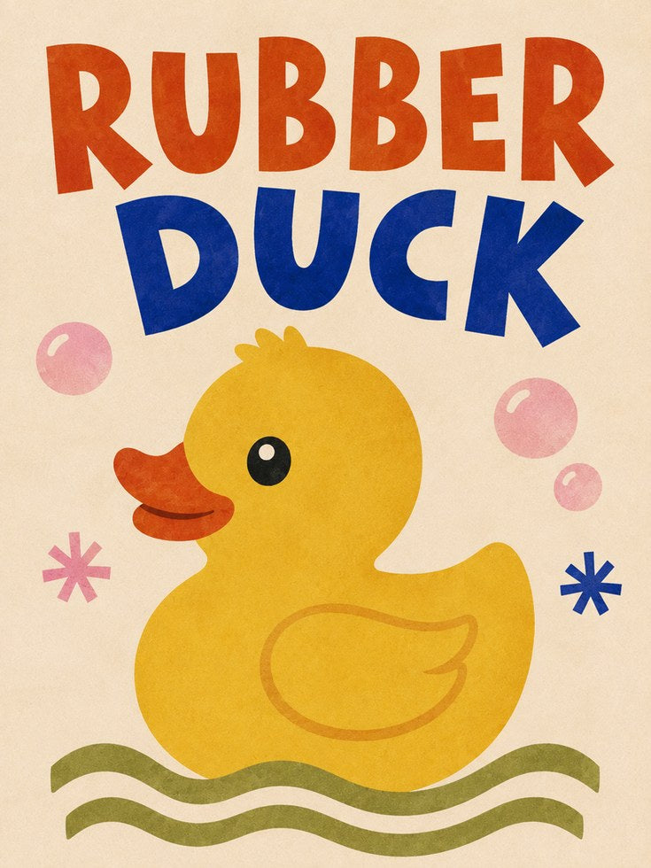 Rubber Duck Wall Art – Nursery Print - artwork on paper