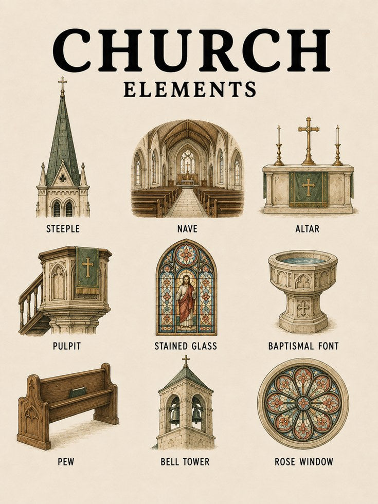 Religious Architecture Print - artwork on paper