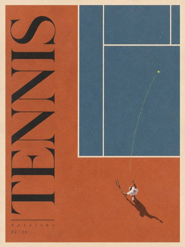 Tennis Wall Art Print: Mid-Century Modern Style - artwork on paper