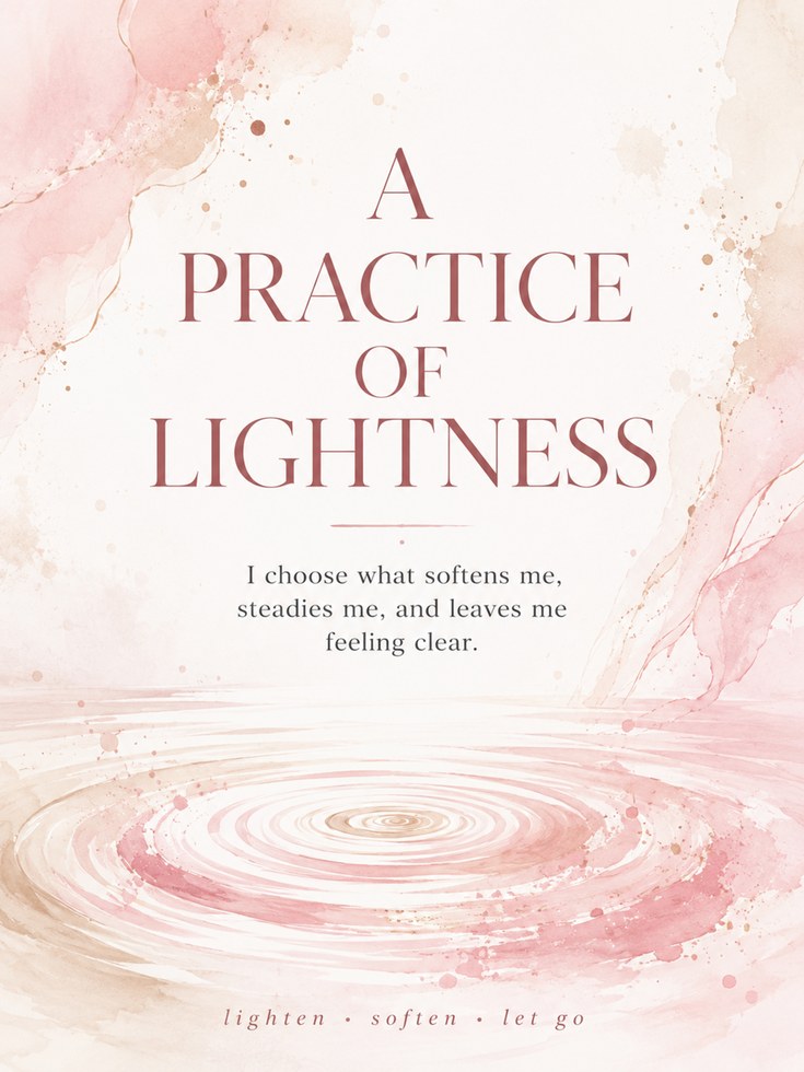 Practice of Lightness Art Print: Pink Watercolor Typography - artwork on paper