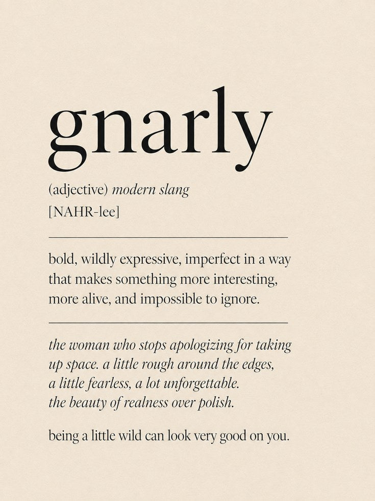 Gnarly Definition Print: Modern Typography Wall Art - artwork on paper