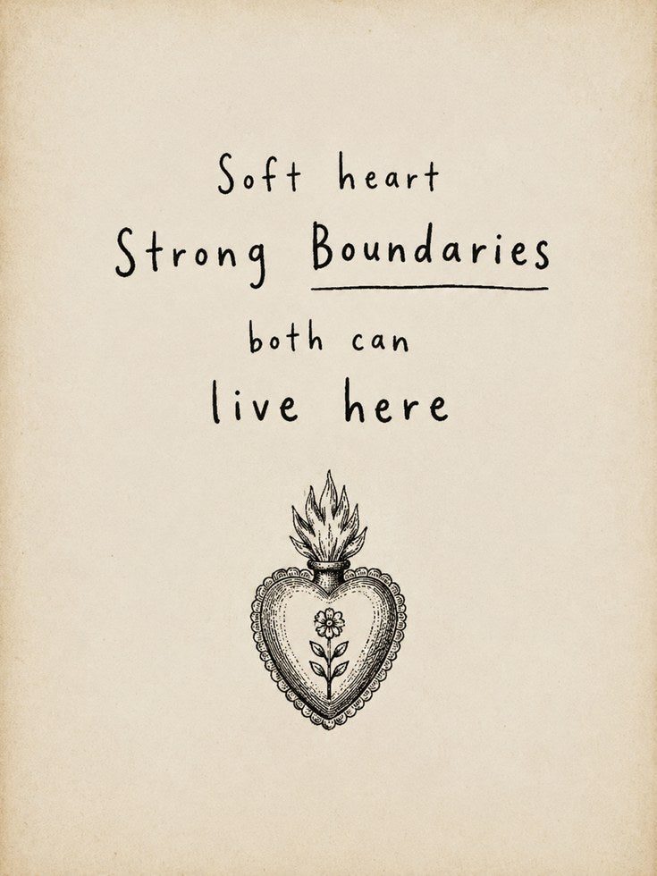 Sacred Heart Illustration Print: Inspirational Quote Wall Art - artwork on paper