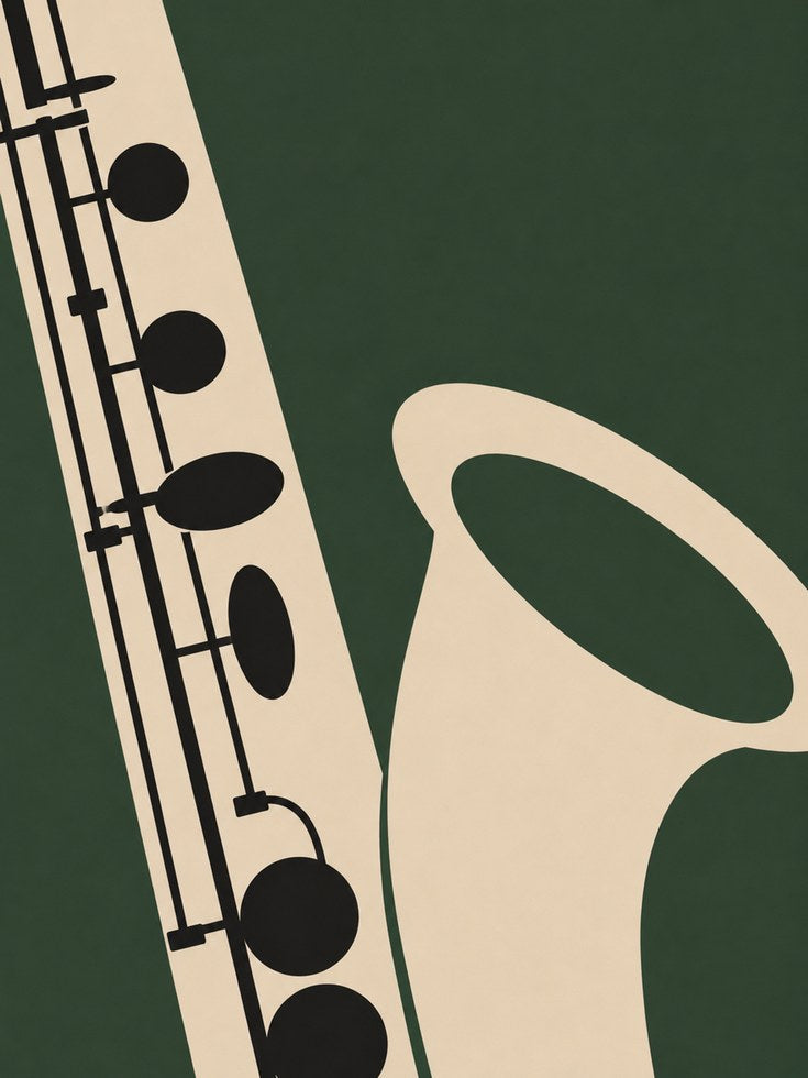 Saxophone Wall Art – Abstract Music Print - artwork on paper