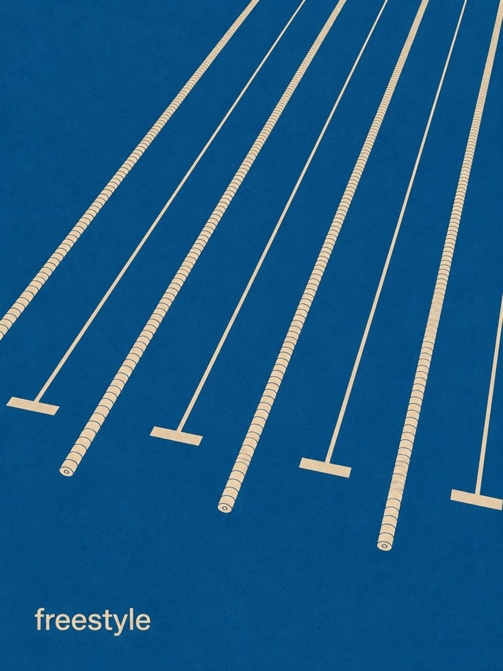 Swimming Pool Wall Art – Minimalist Sports Print - artwork on paper