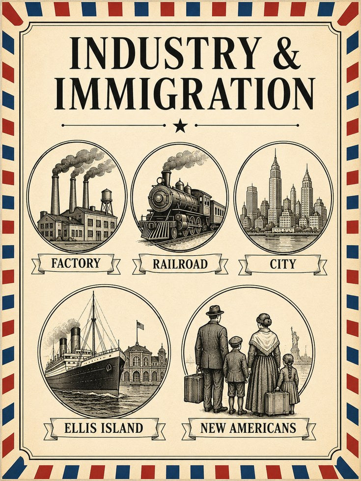 Immigration Poster – American History Wall Art - artwork on paper