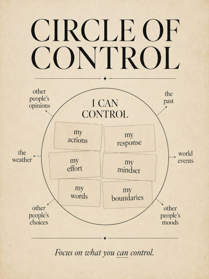 Circle of Control Poster – Mindfulness Wall Art - artwork on paper