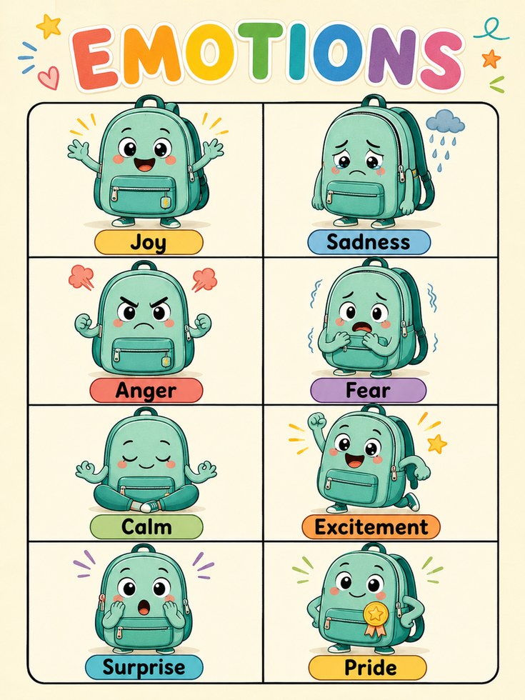 Emotions Learning Chart Print - artwork on paper