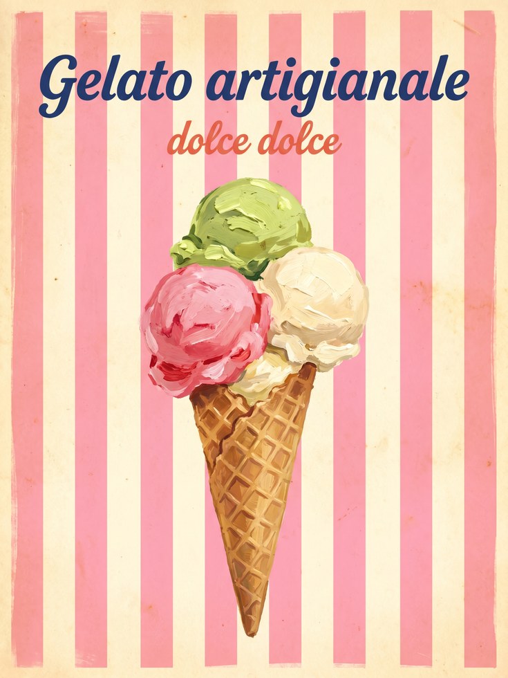 Gelato Artigianale Print - artwork on paper