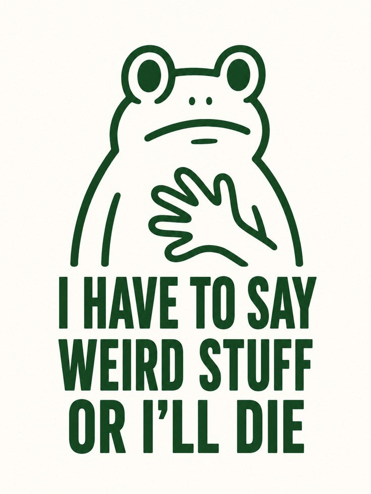 Funny Frog Meme Print - artwork on paper