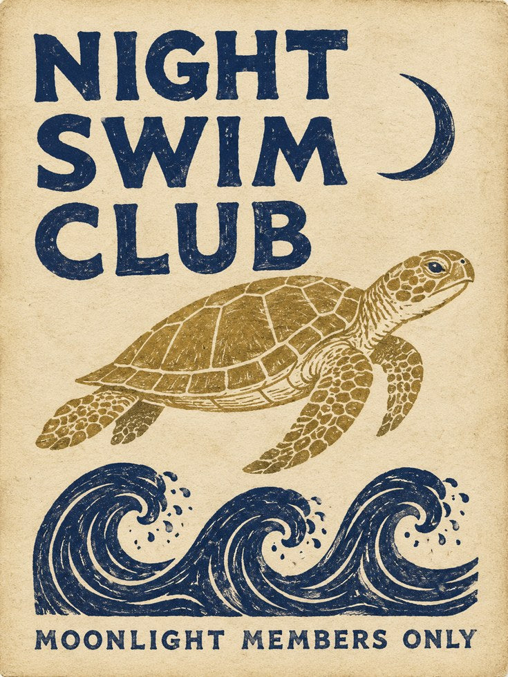 Sea Turtle Wall Art – Coastal Beach Decor - artwork on paper