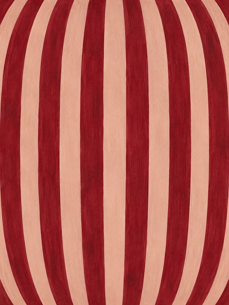 Curved Stripes Wall Art – Red Abstract Print - artwork on paper