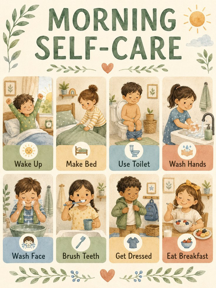 Whimsical Kids Morning Chart - artwork on paper