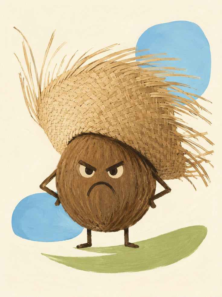 Kids Room Wall Art – Funny Coconut Print - artwork on paper