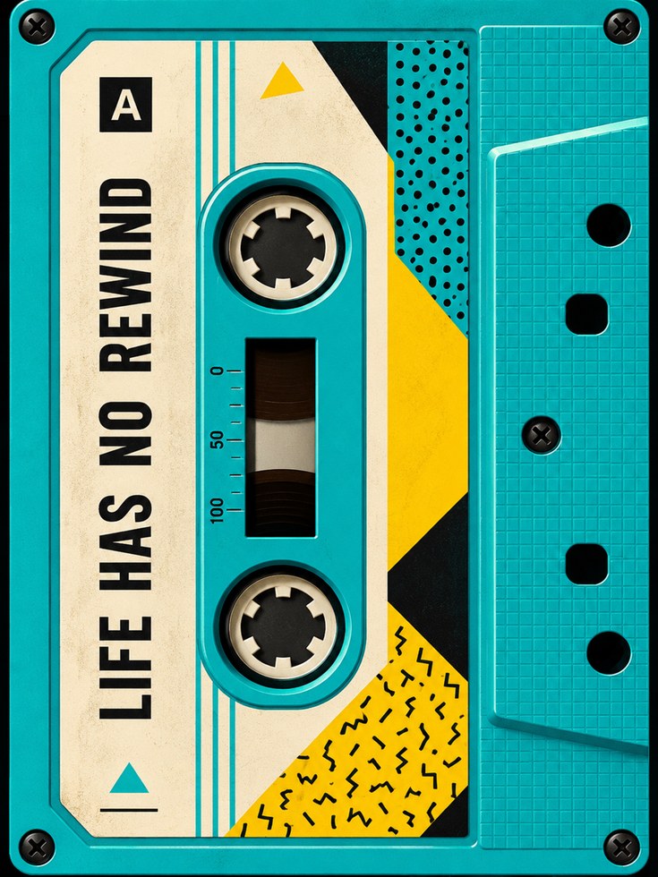 Retro Cassette Tape Print: 80s Nostalgia - artwork on paper