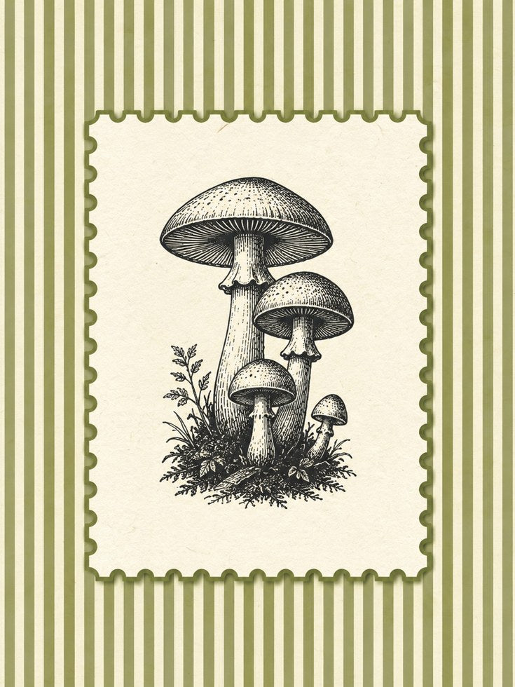 Mushroom Wall Art – Vintage Botanical Print - artwork on paper