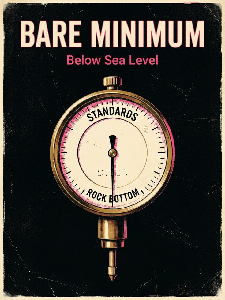 Bare Minimum Gauge Poster: Vintage Motivational Wall Art - artwork on paper