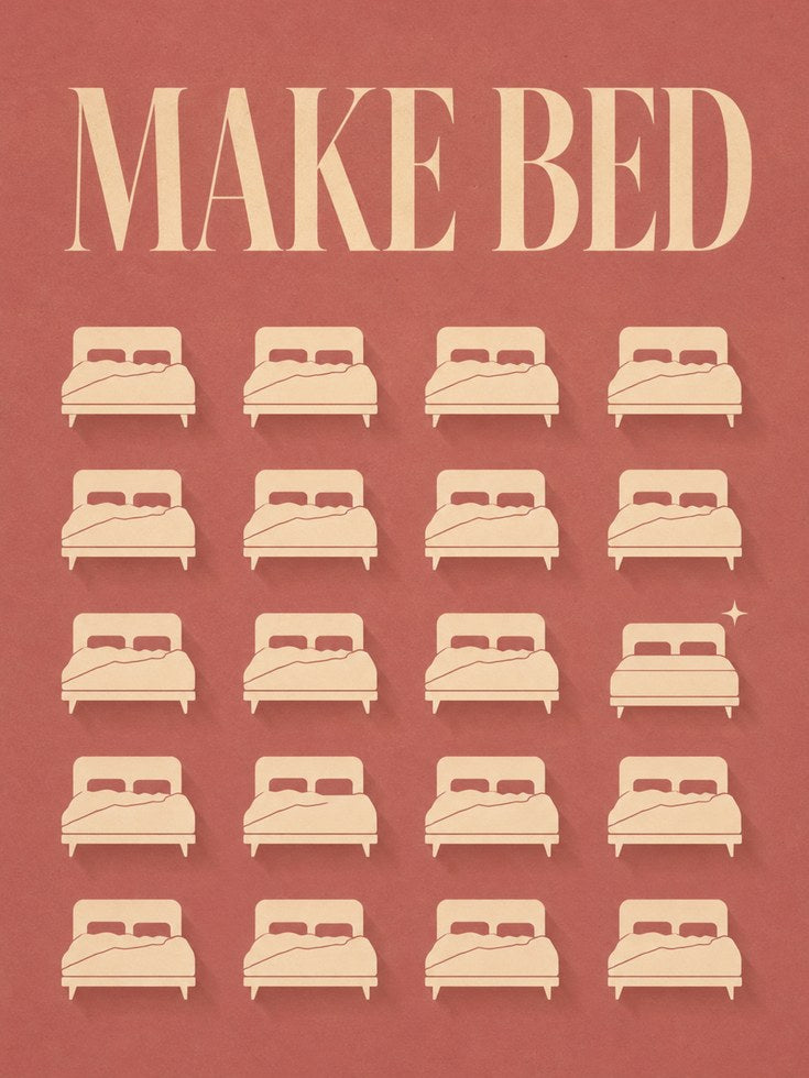 Make Bed Habit Tracker Print - artwork on paper