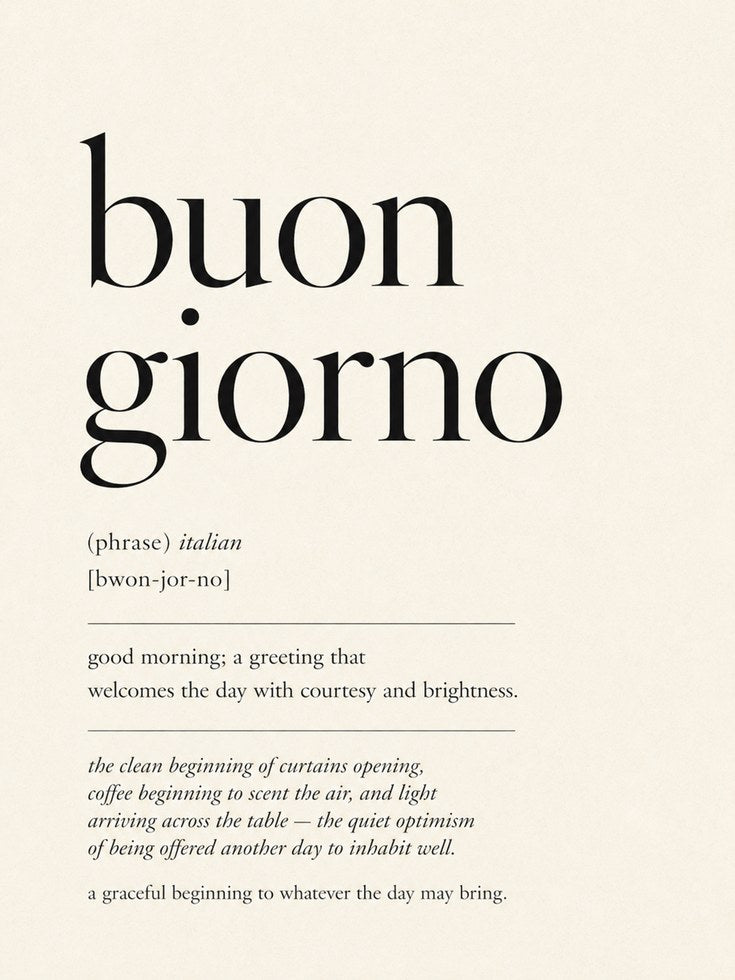 Buon Giorno Italian Print - artwork on paper