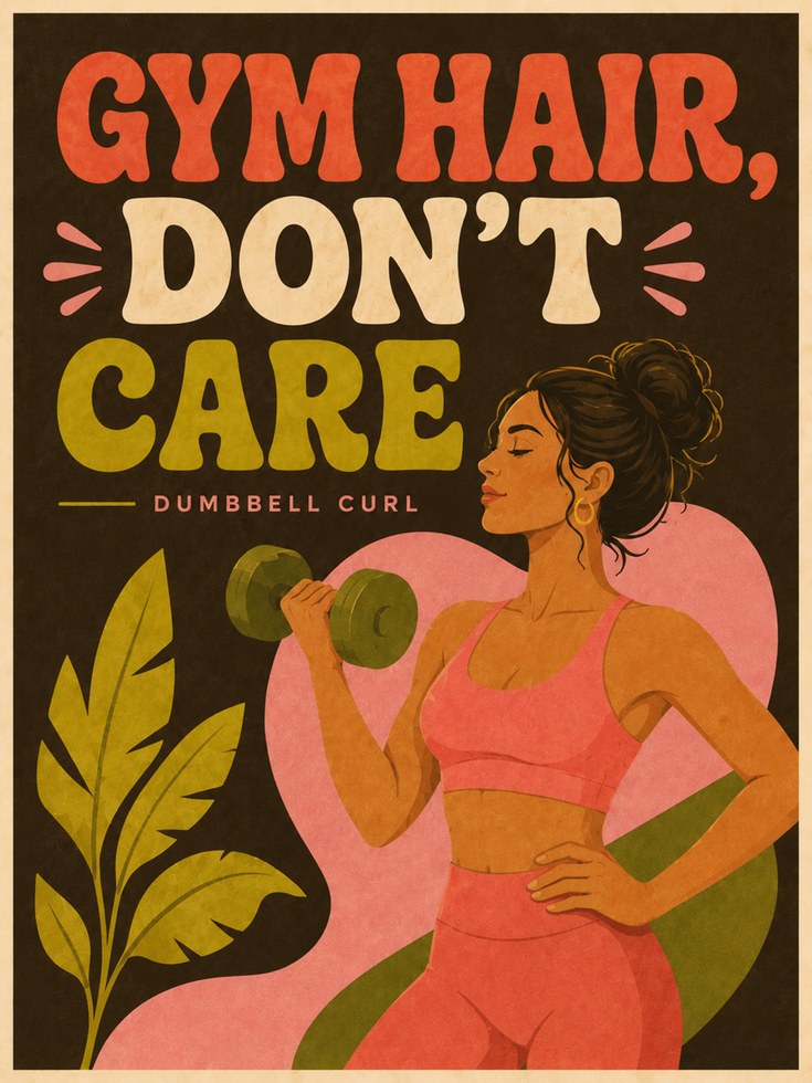 Fitness Wall Art: Retro Gym Poster - artwork on paper