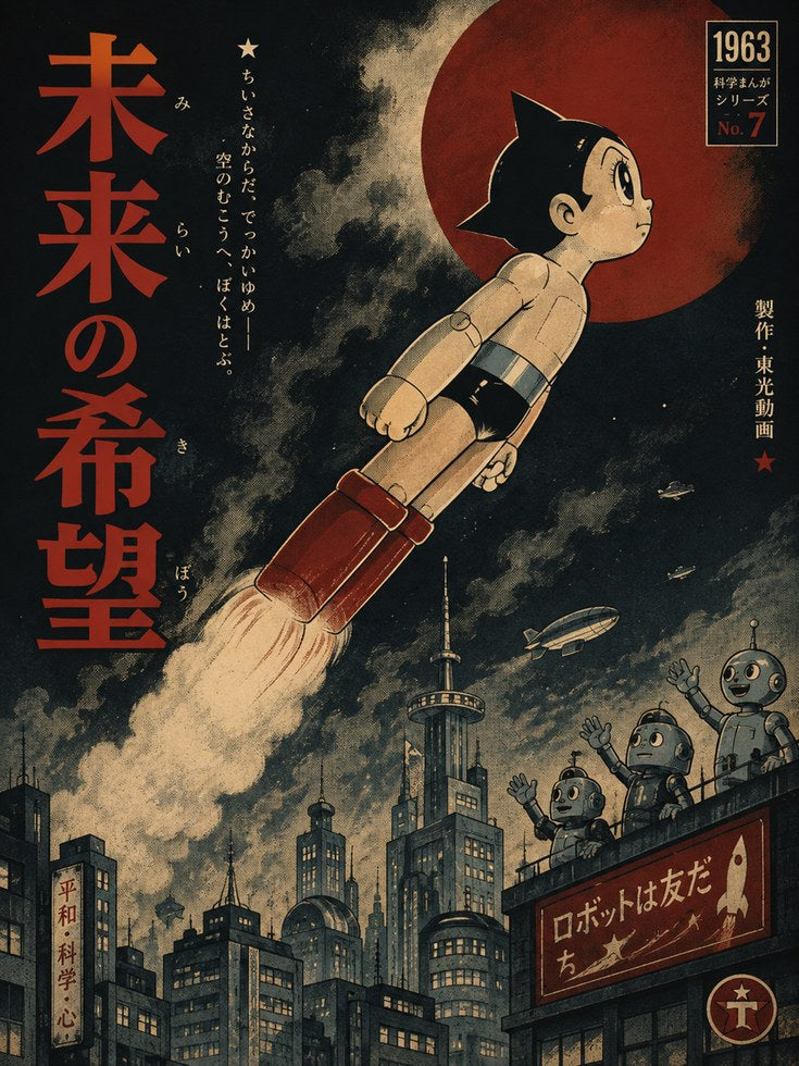 Retro Anime Poster – Japanese Wall Art - artwork on paper