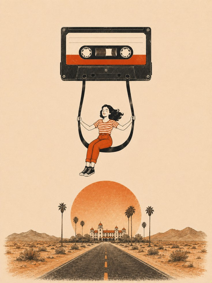 Nostalgic Cassette Tape Print - artwork on paper