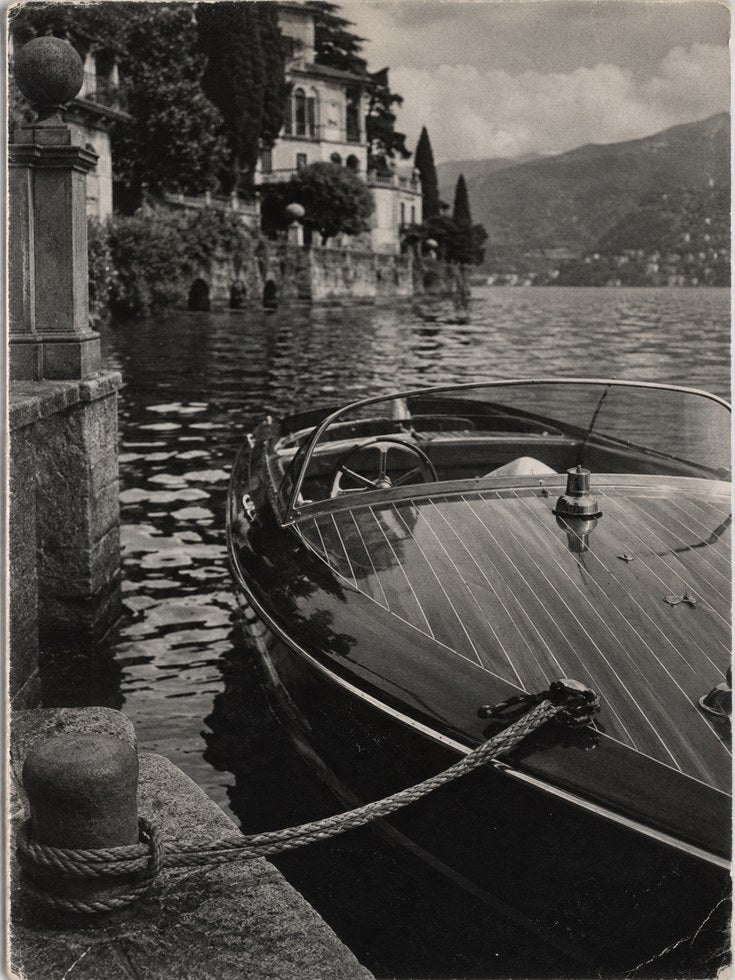 Italian Lake Boat Print - artwork on paper