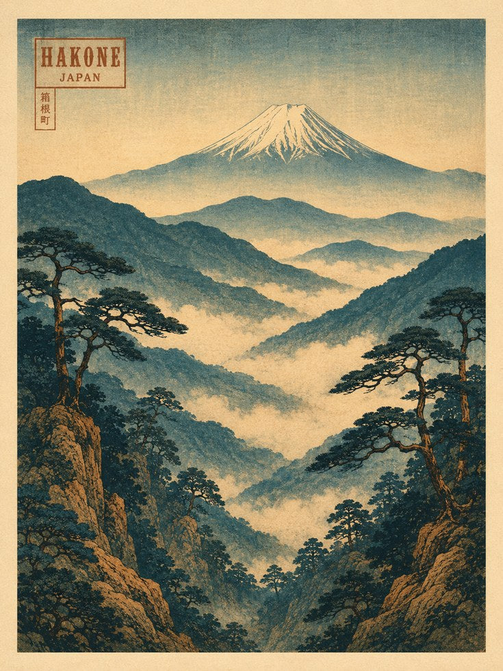 Hakone Travel Poster – Japan Wall Art - artwork on paper